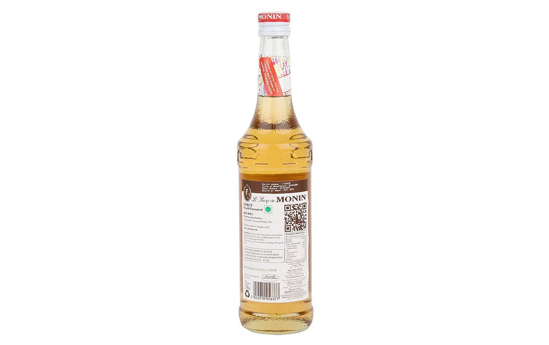 Monin Peche, Peach Syrup   Bottle  1 litre
